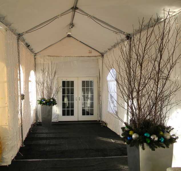marquee entrance with sidewalls & doors