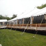 Leveled Tent Floor with natural wood fencing