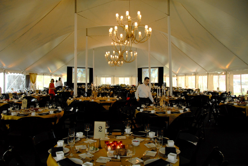 tent with dramatic decor