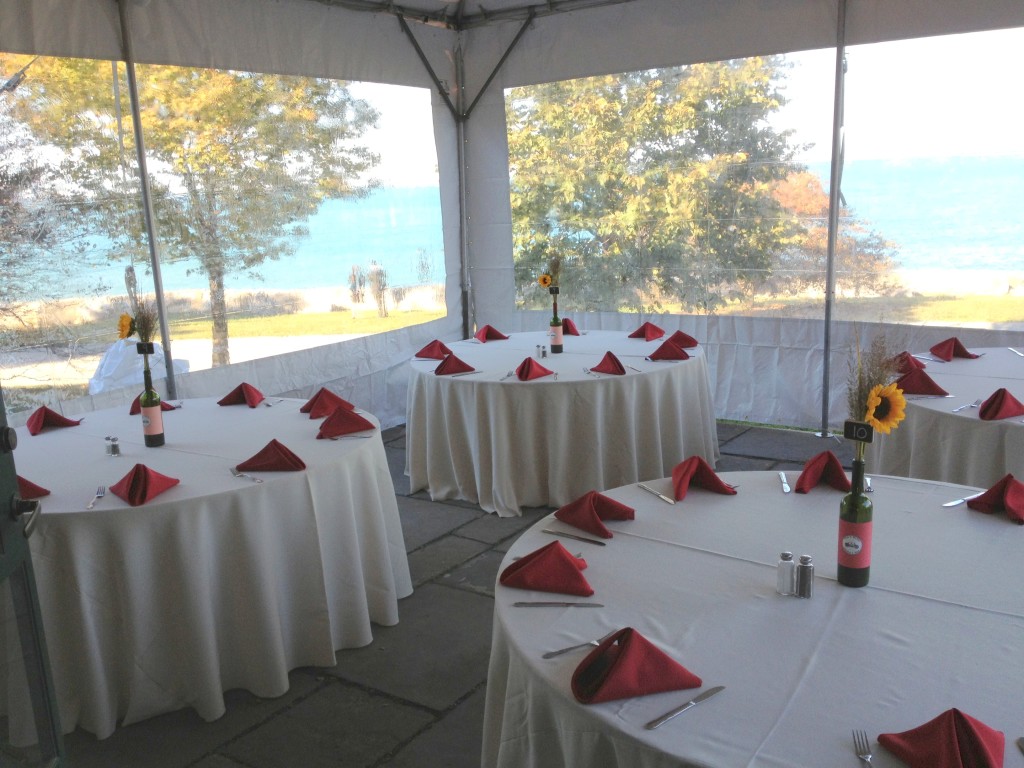tent wedding with beautiful water view
