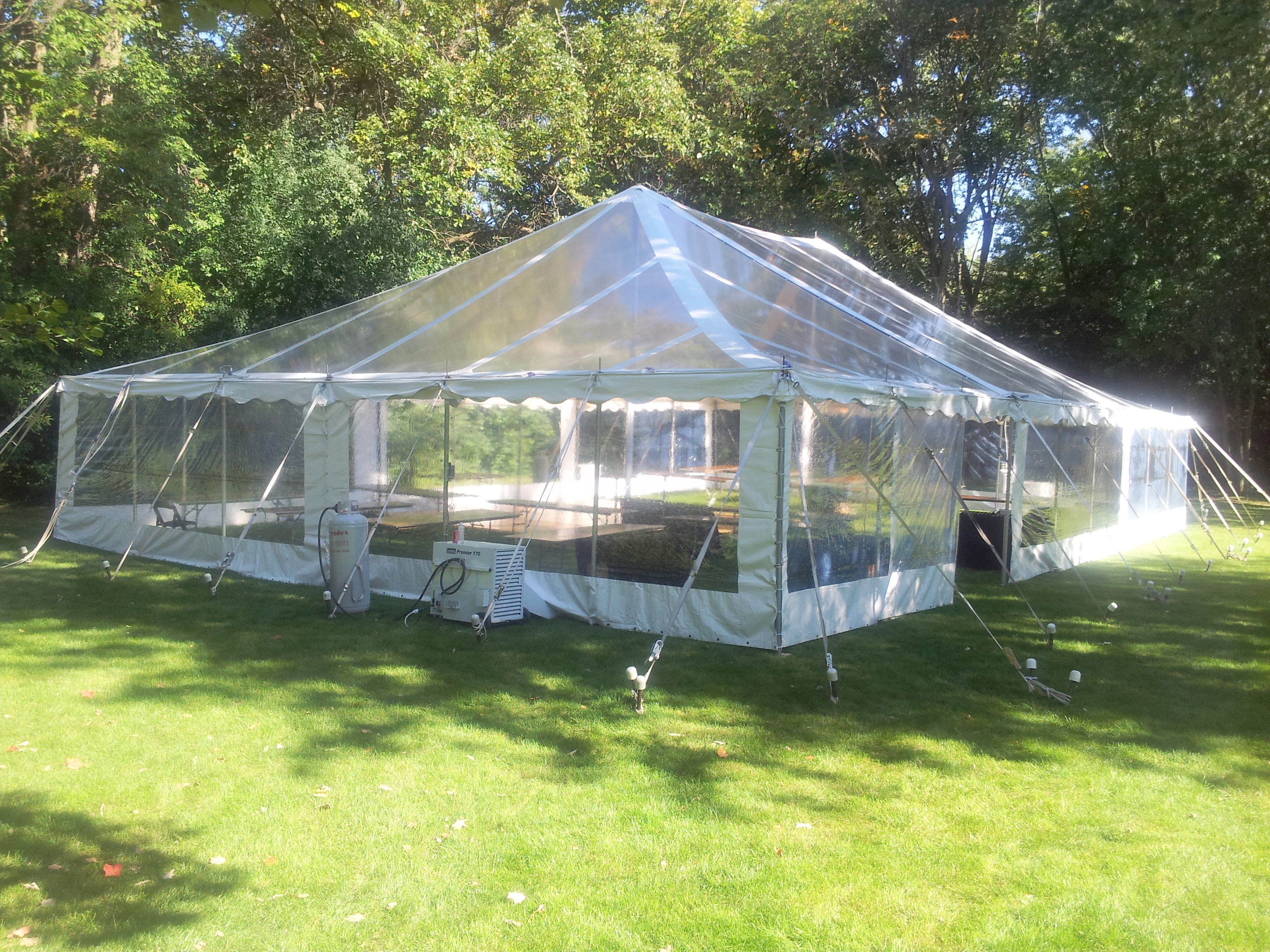 clear top tent with sidewalls