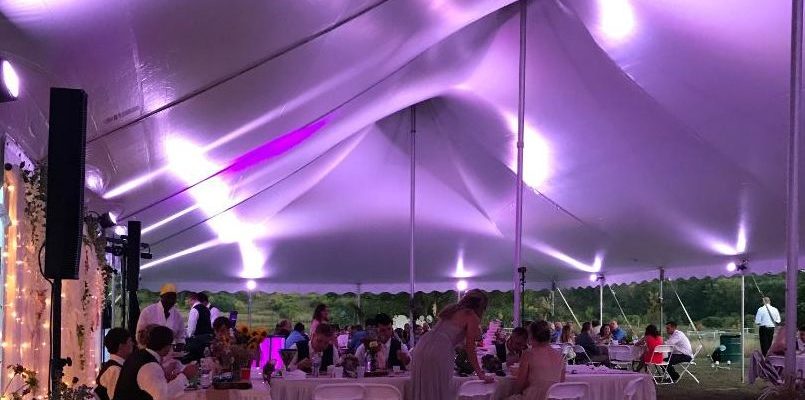 dramatic outdoor wedding lighting in chicago il