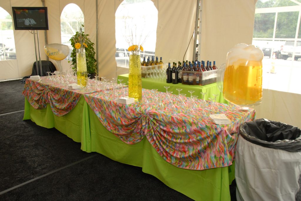 drink station at outdoor wedding