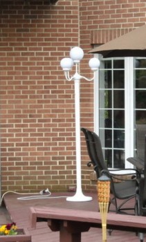 lamp posts on patio for outdoor event lighting
