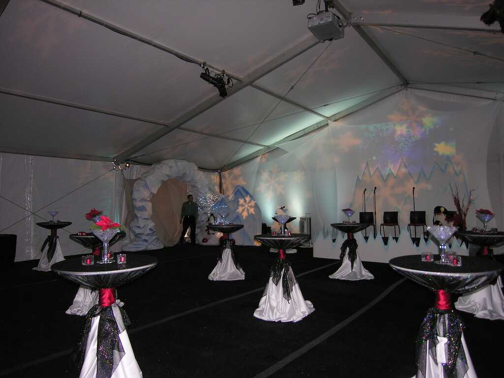 corporate holiday rentals custom holiday entrance in tent
