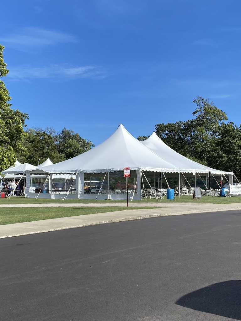 Heated high school tent in Lake Forest, IL