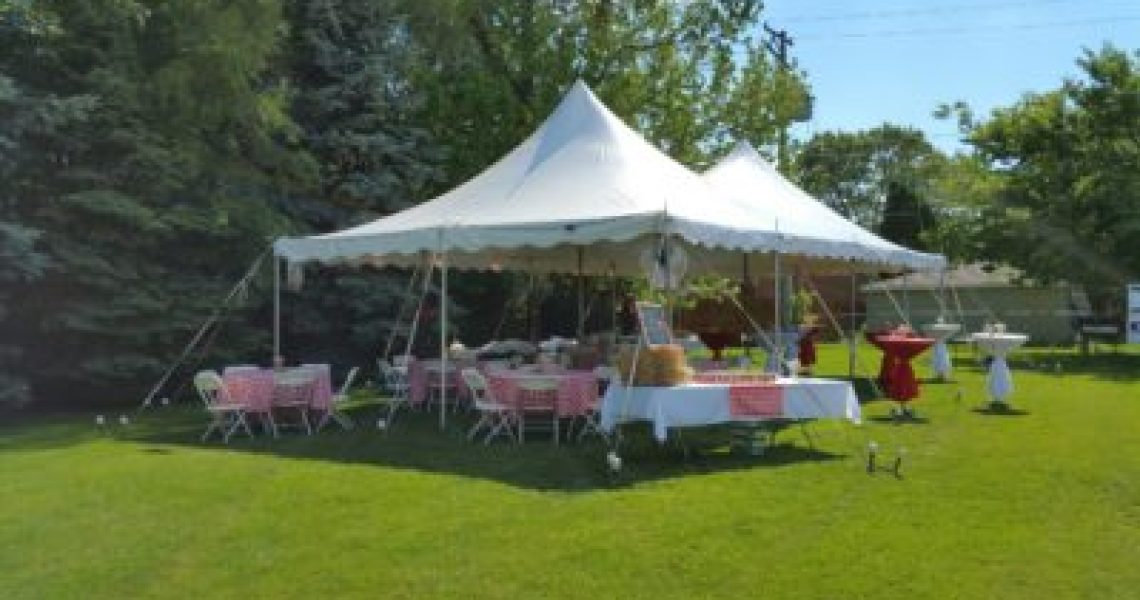 pole tent at corporate event