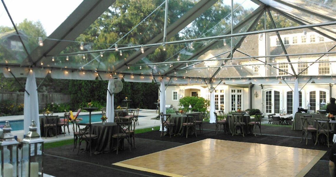 party tent with dance floor tables and chairs