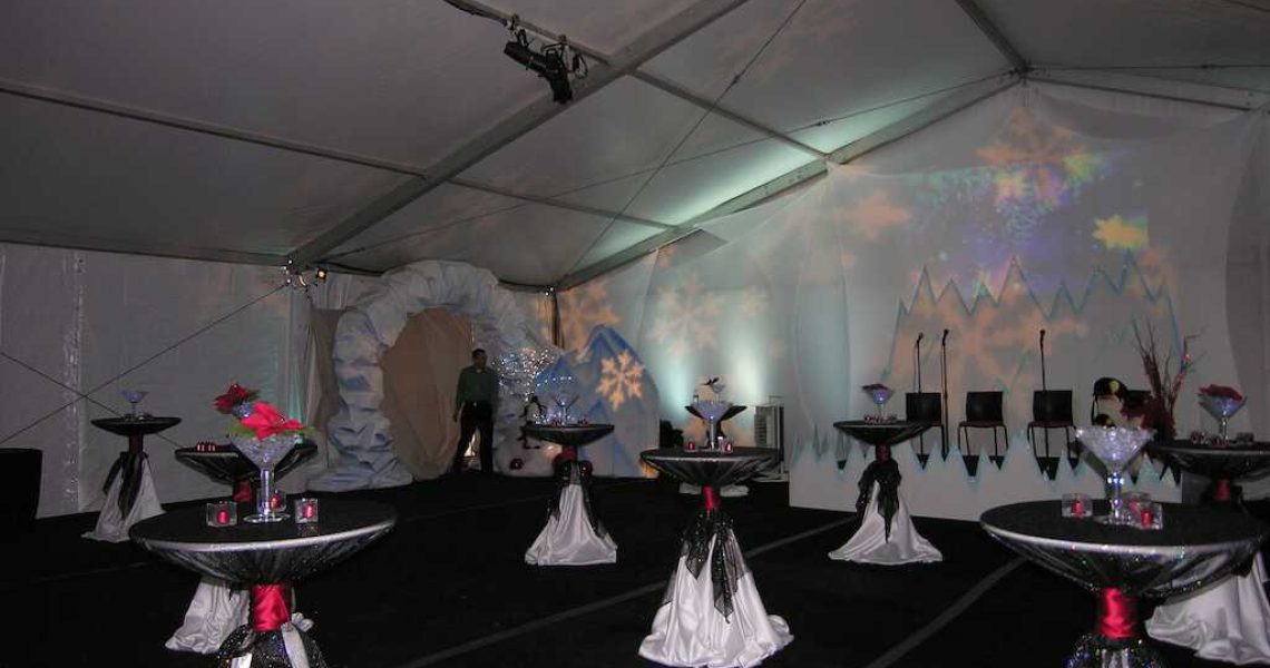 corporate holiday rentals custom holiday entrance in tent