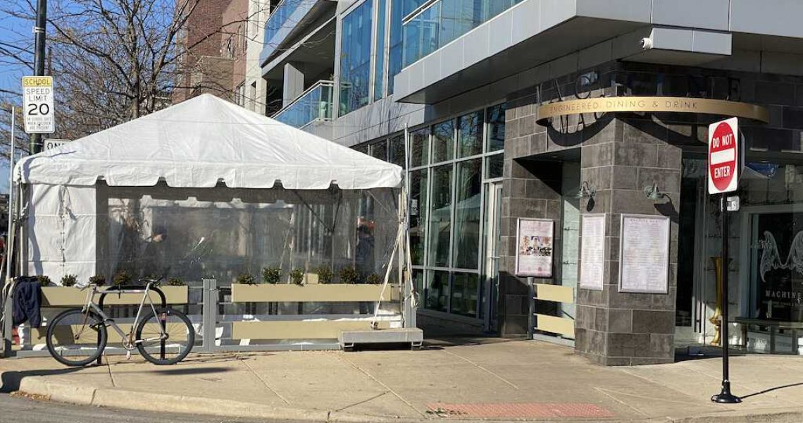 restaurant tent that complies with dining restrictions in illinois